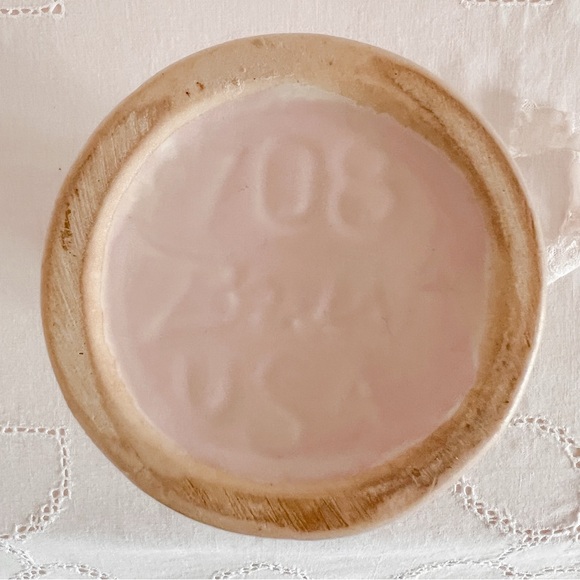 Vintage Mid Century Pottery Pink Flower Vase - Picture 2 of 5